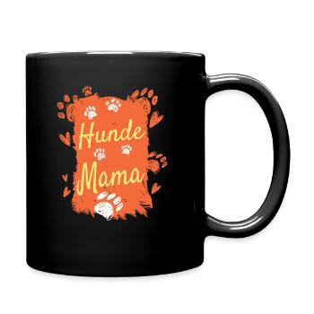 Hunde Mama Hundehalterin Geschenkidee - Tasse einfarbig - Schwarz - Rechts