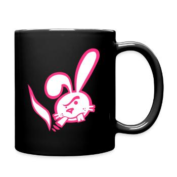 Rauchendes Häschen - Tasse einfarbig - Schwarz - Rechts