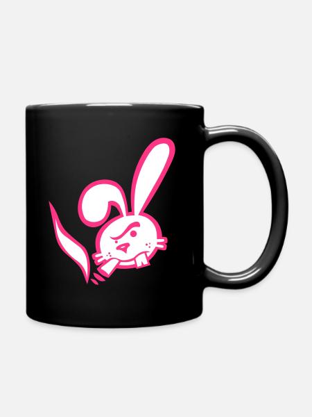 Rauchendes Häschen - Tasse einfarbig - Schwarz