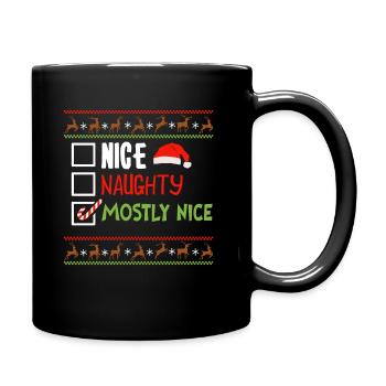Noël Humour Drôle Gentil Coquin Surtout gentil - Mug uni - noir - Droite