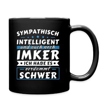 Sympathisch und intelligent - Imker Edition - Tasse einfarbig - Schwarz - Rechts