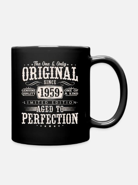 Original 1959 Vintage Jahrgang Geburtstag Geschenk - Tasse einfarbig - Schwarz