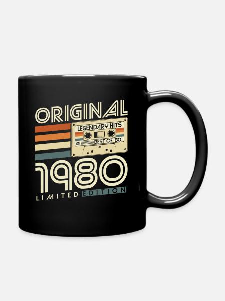 Original 1980 Jahrgang Vintage Retro Geburtstag - Tasse einfarbig - Schwarz