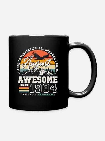 Août 1994 Vintage Rétro Anniversaire Vintage - Mug uni - noir