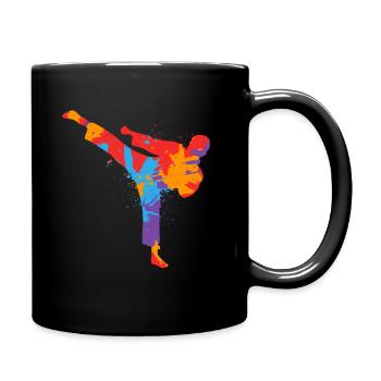 Taekwondo Colorful Martial Arts Men Boys Karate - Full Colour Mug - black - Right