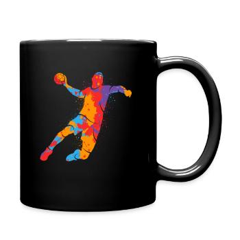 Handball Players Colorful Handball Players Boys Handball - Full Colour Mug - black - Right