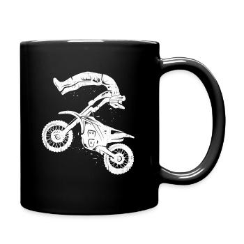 Dirt Biker Herren Motorrad Kinder Motocross Jungen - Tasse einfarbig - Schwarz - Rechts