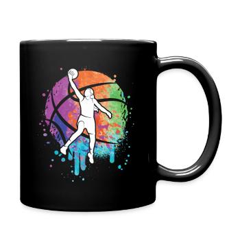 Basketballerin Kinder Basketball Mädchen - Tasse einfarbig - Schwarz - Rechts