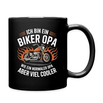 Papi motard | Grand-père cool avec moto - Mug uni - noir - Droite