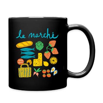 Markt Frankreich Sardinen Mädchen Sommer Frauen - Tasse einfarbig - Schwarz - Rechts