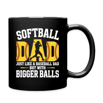 Humor Papa Softball - Tasse einfarbig - Schwarz - Rechts