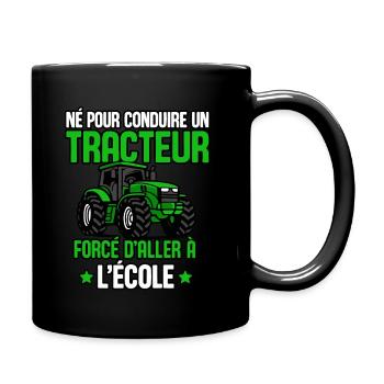 Tracteur Papa Enfant Garçons Fermier Agriculteur - Mug uni - noir - Droite