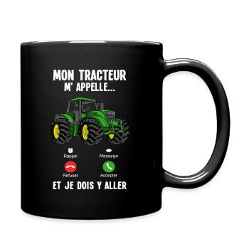 Hommes Conducteur Tracteur Agriculteur Tracteur - Mug uni - noir - Droite