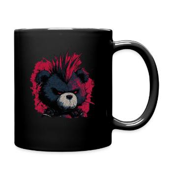 Ours en peluche punk mignon - Mug uni - noir - Droite