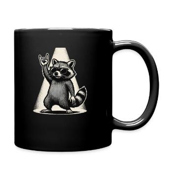 Rock Musique raton laveur Drôle Humour Idée cadeau - Mug uni - noir - Droite