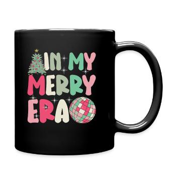 Weihnachten Xmas Spruch Winter In My Merry Era - Tasse einfarbig - Schwarz - Rechts