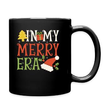 Weihnachten Xmas Spruch Winter In My Merry Era - Tasse einfarbig - Schwarz - Rechts