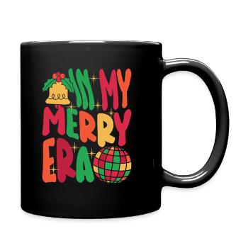 Weihnachten Xmas Spruch Winter In My Merry Era - Tasse einfarbig - Schwarz - Rechts