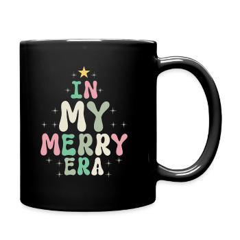 Weihnachten Xmas Spruch Winter In My Merry Era - Tasse einfarbig - Schwarz - Rechts