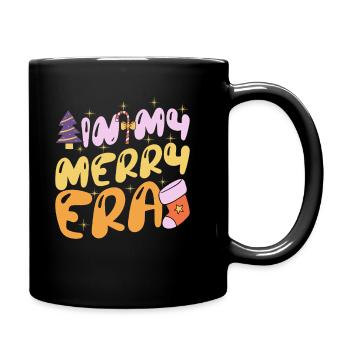 Weihnachten Xmas Spruch Winter In My Merry Era - Tasse einfarbig - Schwarz - Rechts