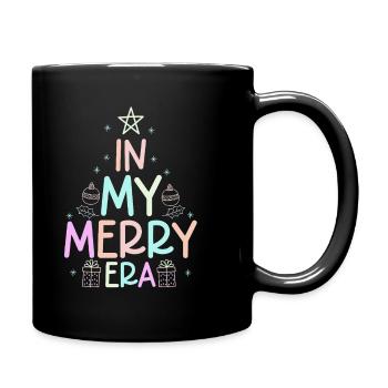 Weihnachten Xmas Spruch Winter In My Merry Era - Tasse einfarbig - Schwarz - Rechts