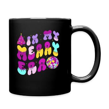 Weihnachten Xmas Spruch Winter In My Merry Era - Tasse einfarbig - Schwarz - Rechts