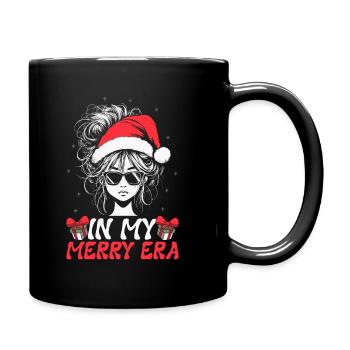 Weihnachten Xmas Spruch Winter In My Merry Era - Tasse einfarbig - Schwarz - Rechts