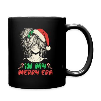 Weihnachten Xmas Spruch Winter In My Merry Era - Tasse einfarbig - Schwarz - Rechts