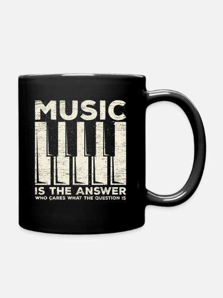 Musik Klavier - Tasse einfarbig - Schwarz