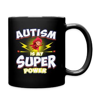 Autisme Super-héros aidants parents enfants cadeau - Mug uni - noir - Droite