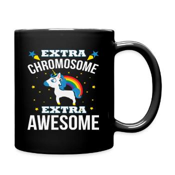 Unicorn Down Syndrome Trysomy 21 Children Gift - Full Colour Mug - black - Right