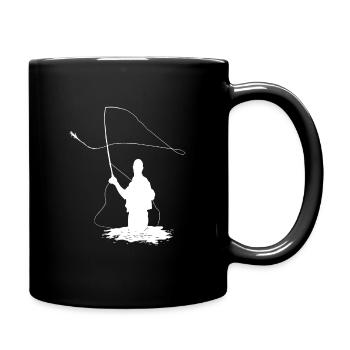 Fly fishing fishing fish angler fishing gift - Full Colour Mug - black - Right