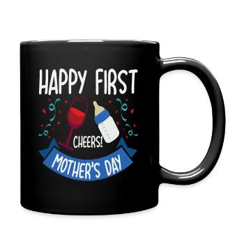 Mother's day sayings parents recognition gift - Full Colour Mug - black - Right