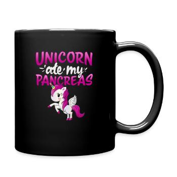 T1D diabète de type 1 Licorne Kids Pink Wings - Mug uni - noir - Droite