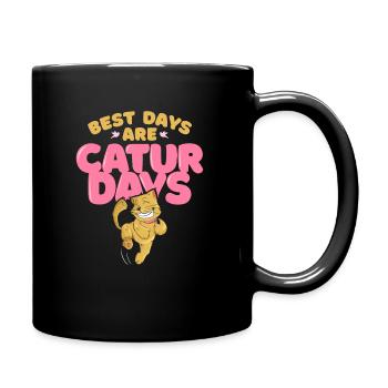 Die besten Tage sind Katzentage. - Tasse einfarbig - Schwarz - Rechts