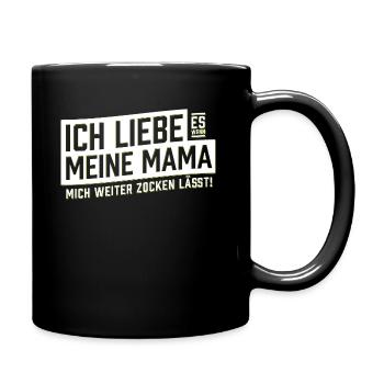 Ich liebe es wenn meine Mama mich zocken läßt - Tasse einfarbig - Schwarz - Rechts