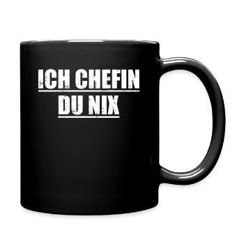 Chefin - Tasse einfarbig - Schwarz - Rechts