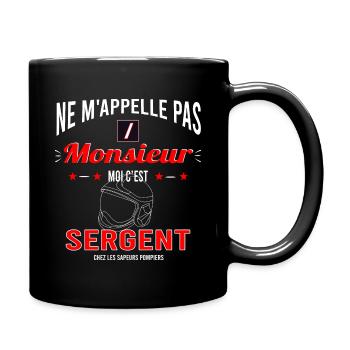 Pompier - sergent chez les sapeurs pompiers - Mug uni - noir - Droite