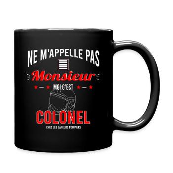 Sapeur pompier colonel - Mug uni - noir - Droite