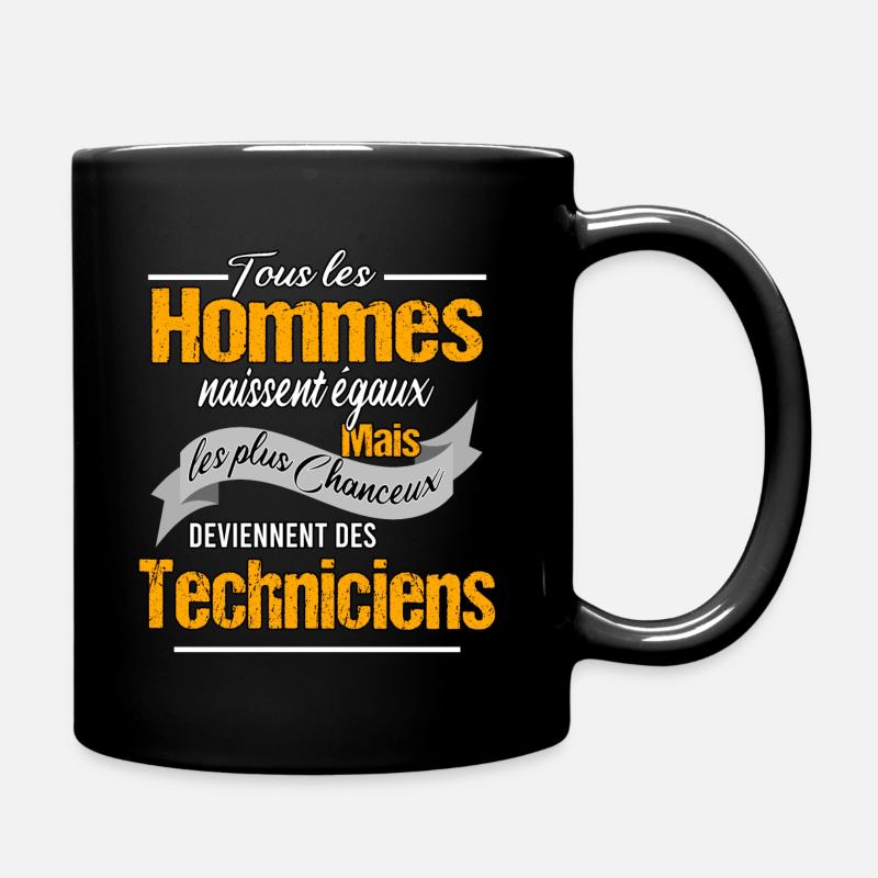 Tous les hommes sont égaux et techniciens - Mug uni - noir