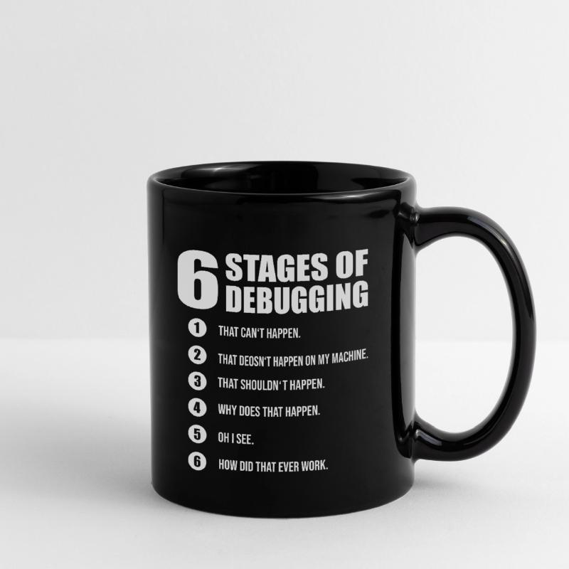6 stages debugging computer scientist developer coder Full Colour Mug