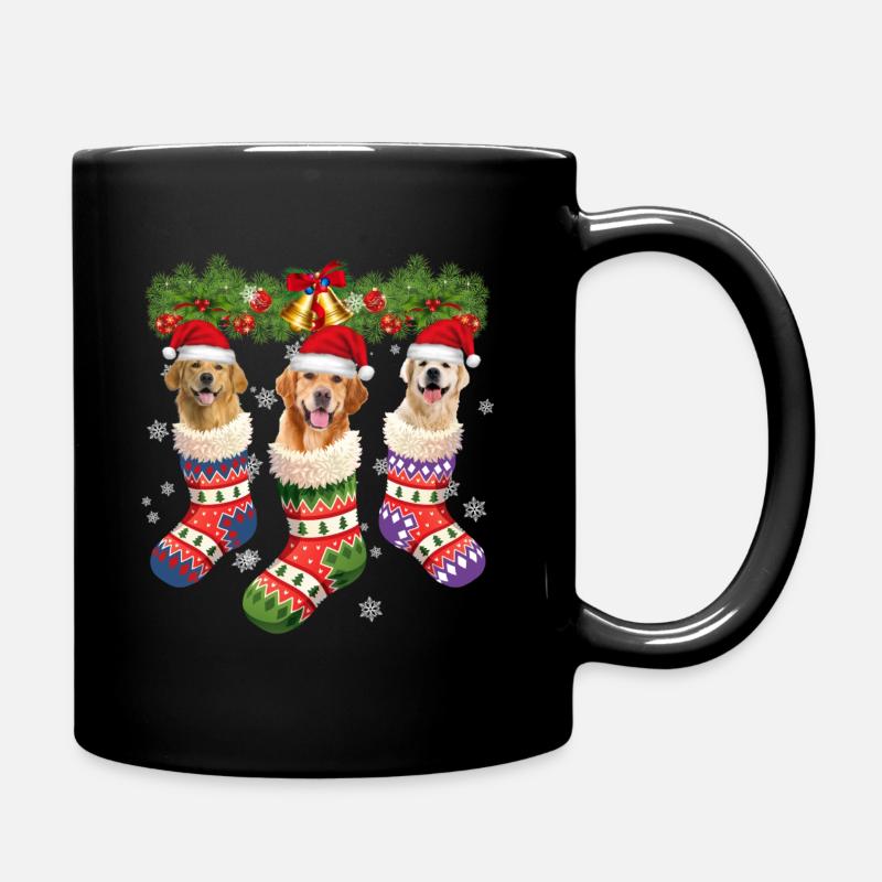 Weihnachtshunde - Tasse einfarbig - Schwarz