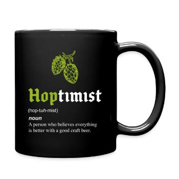 Amateur de bière hoptimistique, t-shirt, pull, sweat à capuche - Mug uni - noir - Droite
