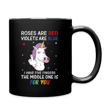 Funny Unicorn Motif, Men, Women and Children - Full Colour Mug - black - Right