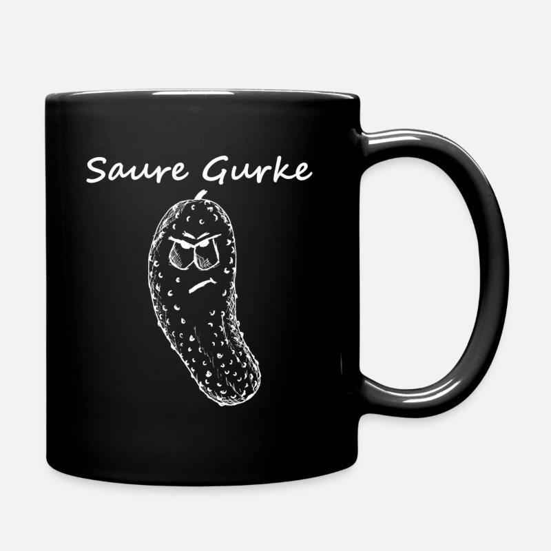 Saure Gurke - Tasse einfarbig - Schwarz
