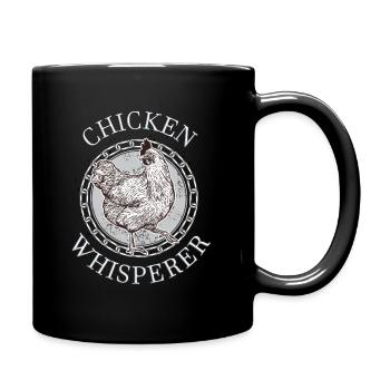 Chicken whisperer chicken rooster - Full Colour Mug - black - Right