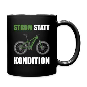 E bike Strom Statt Kondition Mountainbike Fahrrad - Tasse einfarbig - Schwarz - Rechts