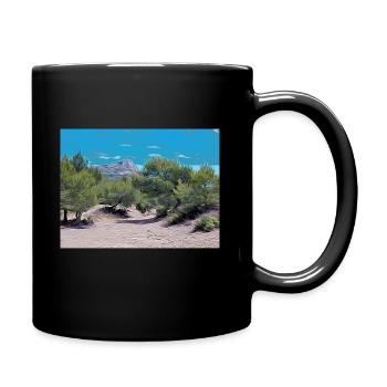 Drawing of Provence - Sainte-Victoire Mountain - Full Colour Mug - black - Right