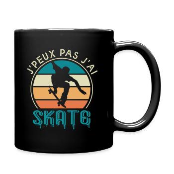 J'peux pas j'ai skate cadeau humour skateboard - Mug uni - noir - Droite