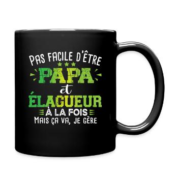 Papa élagueur Paysagiste métier Charpentier - Mug uni - noir - Droite